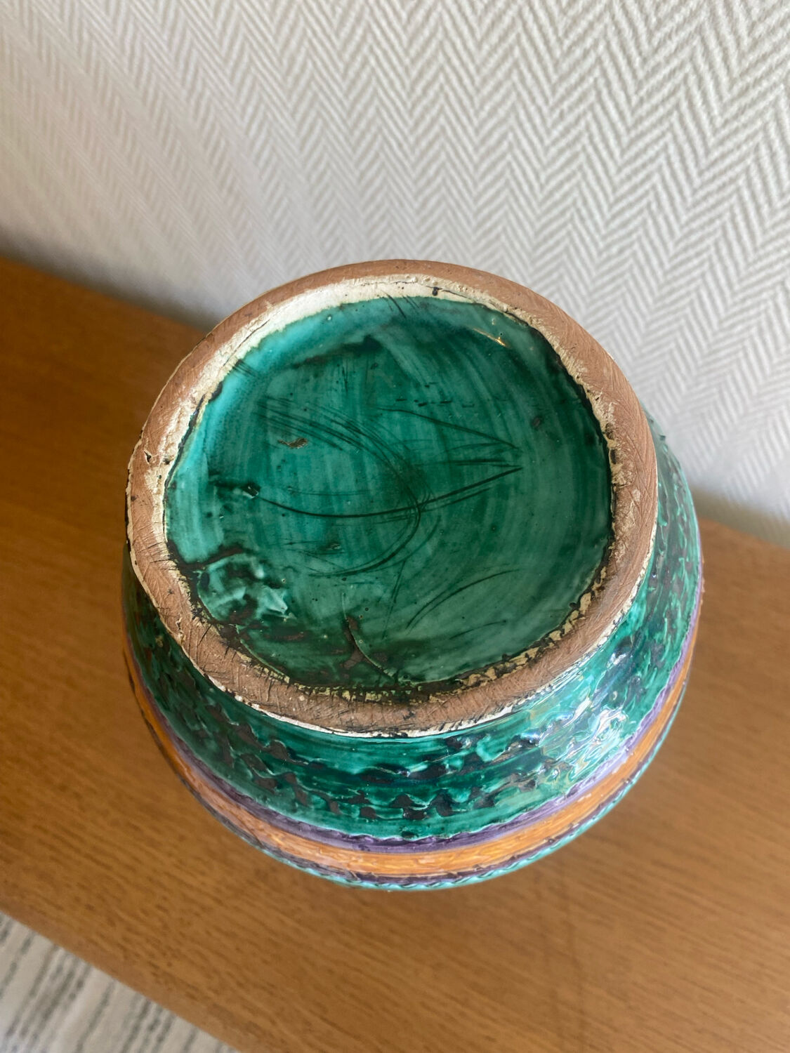 Ceramic vase from the 60s in the style of Bitossi.