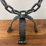 Pair of large wrought iron candlesticks 1950