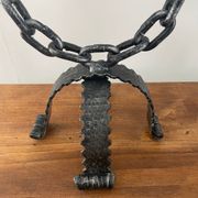 Pair of large wrought iron candlesticks 1950