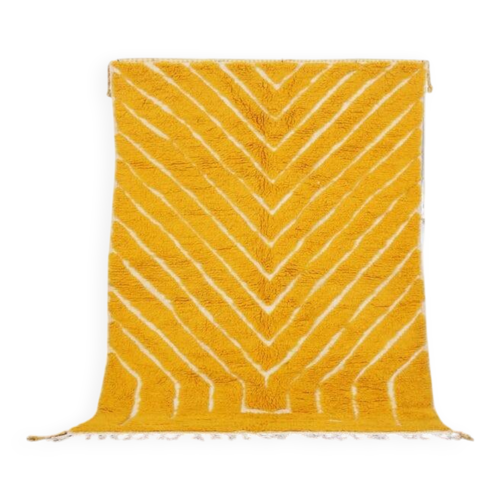 Ecru Moroccan rug with geometric patterns 250cm x 150cm