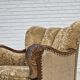 1950s, Danish relax armchair, furniture velour, carved oak wood.