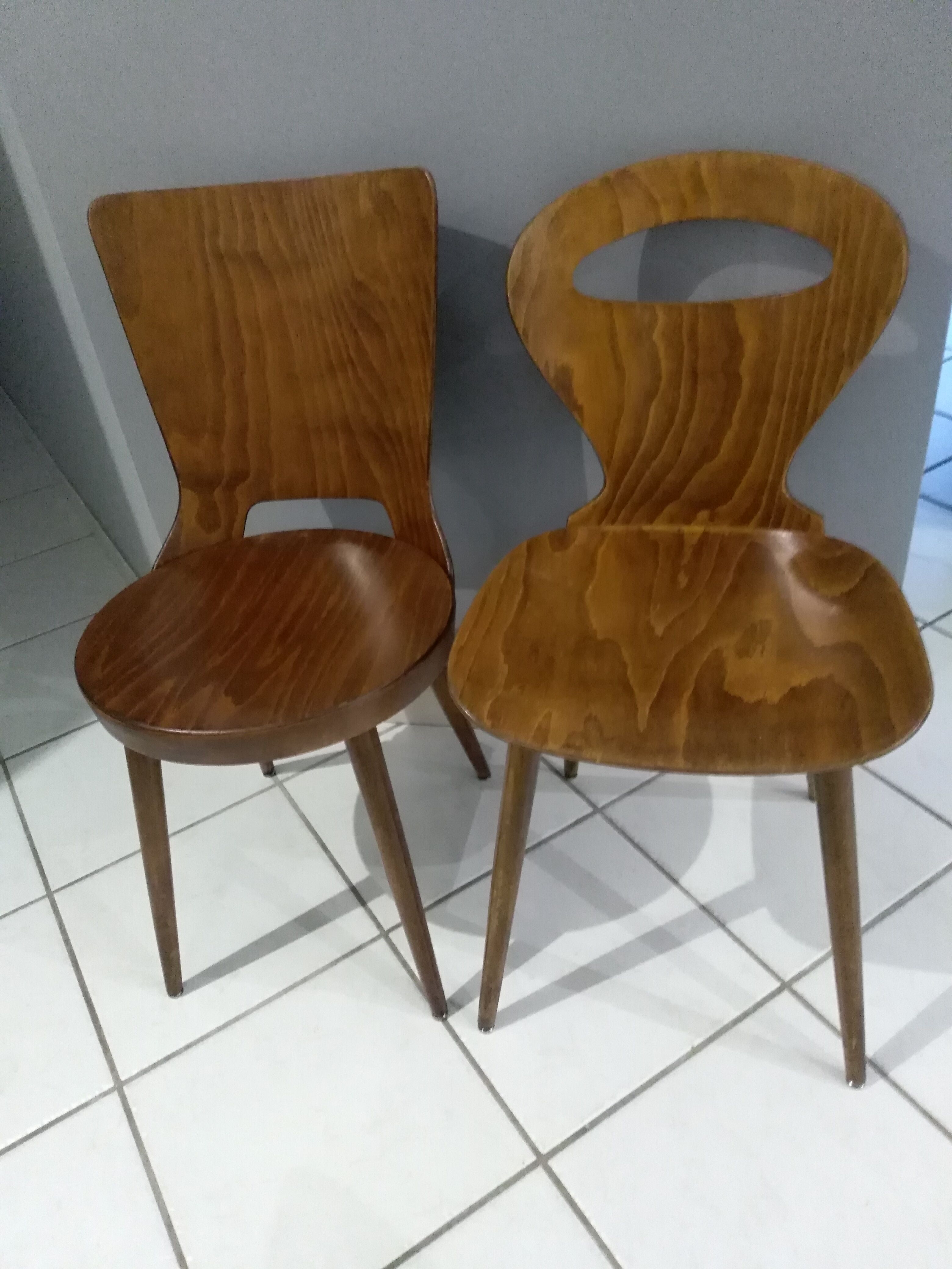 Suite de 4 chaises de Bistrot Baumann Dove Fourmi 1960