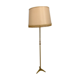 Twisted brass tripod floor lamp