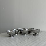 6 coupelles sur pied en inox