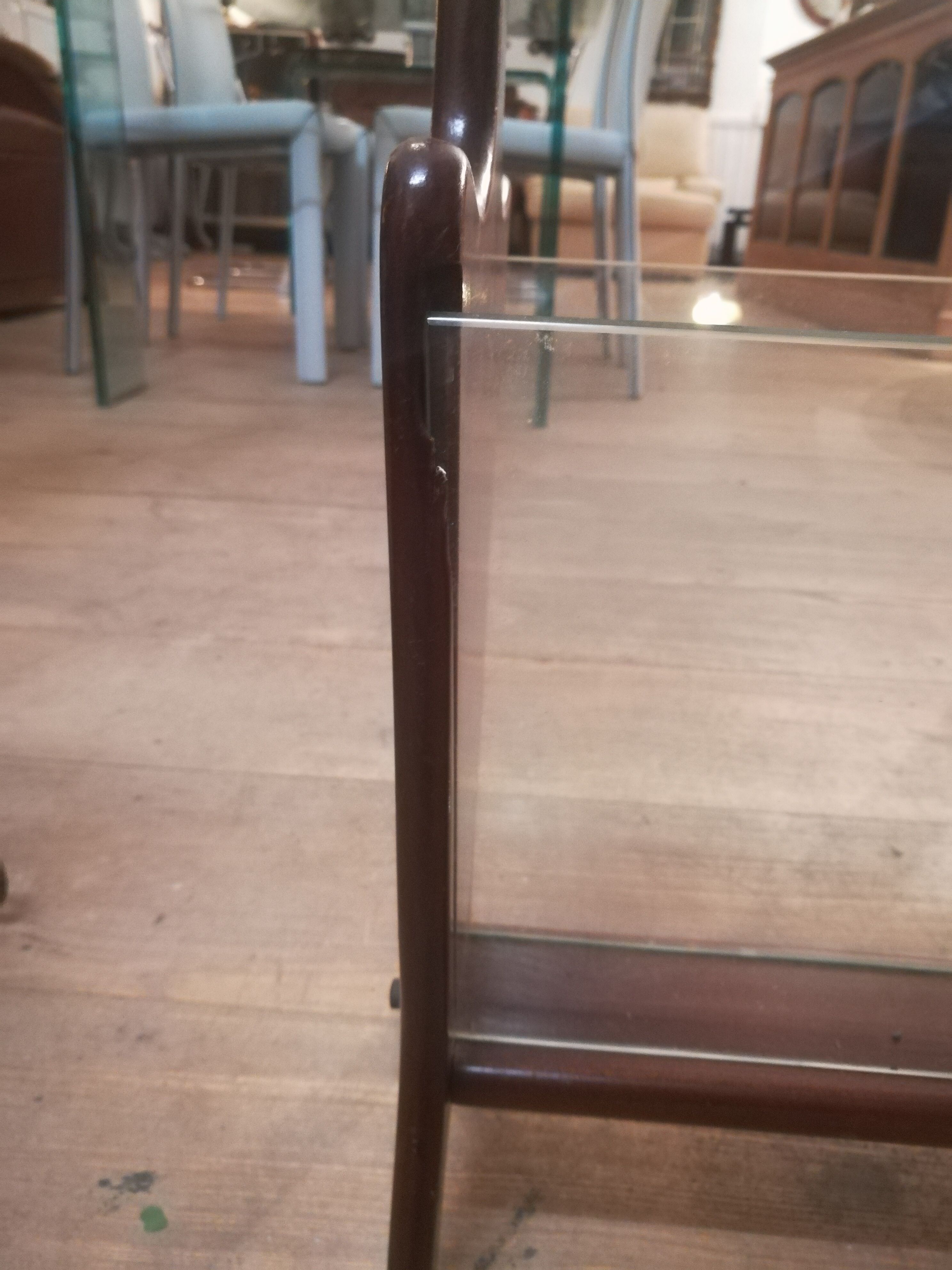 Teak and brass magazine holders