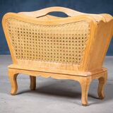 Magazine Rack in Oak and Rush, Denmark, 1960s