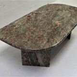 Vintage green and red marble coffee table