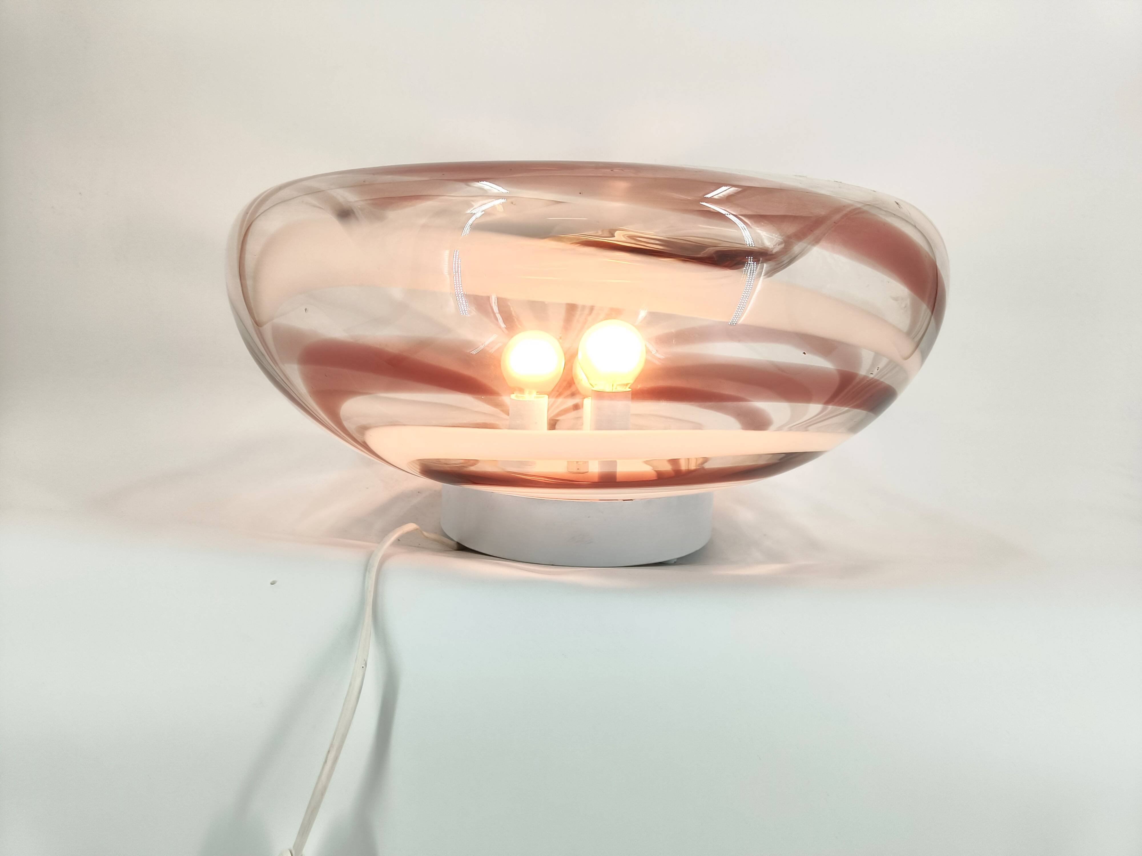 Vintage murano glass table lamp, 1970s