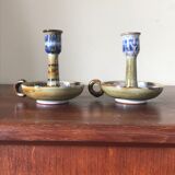 Pair of ceramic candle holders 1960 Roland Moreau