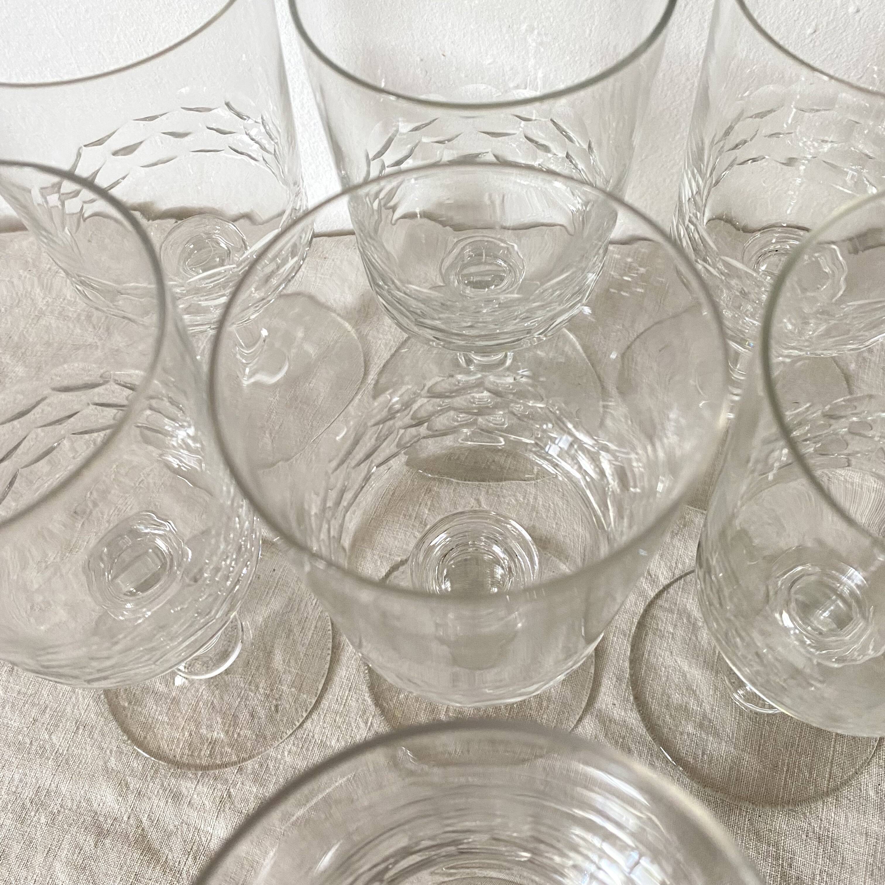 Stemmed glasses, wine glasses from the 1960s