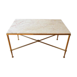 Marble and brass coffee table 60s