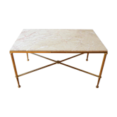 Marble and brass coffee table 60s