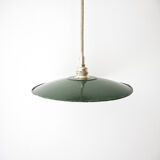 Green enameled sheet metal pendant light