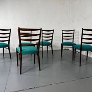 Mid-century modern Danish teak dining chairs from the 1950s, set of 6.