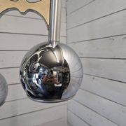 Vintage 3-light chrome metal chandelier