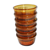 Set of 6 Duralex Ramekins amber color