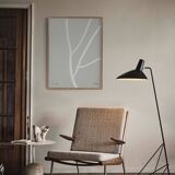 Botanical illustration white lines 50x70cm