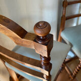 Six turned wooden chairs