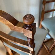 Six turned wooden chairs