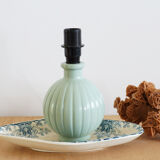 Pied de lampe, ancienne bouteille en verre peint