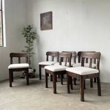 Set of 6 brutalist chairs from the 1940s