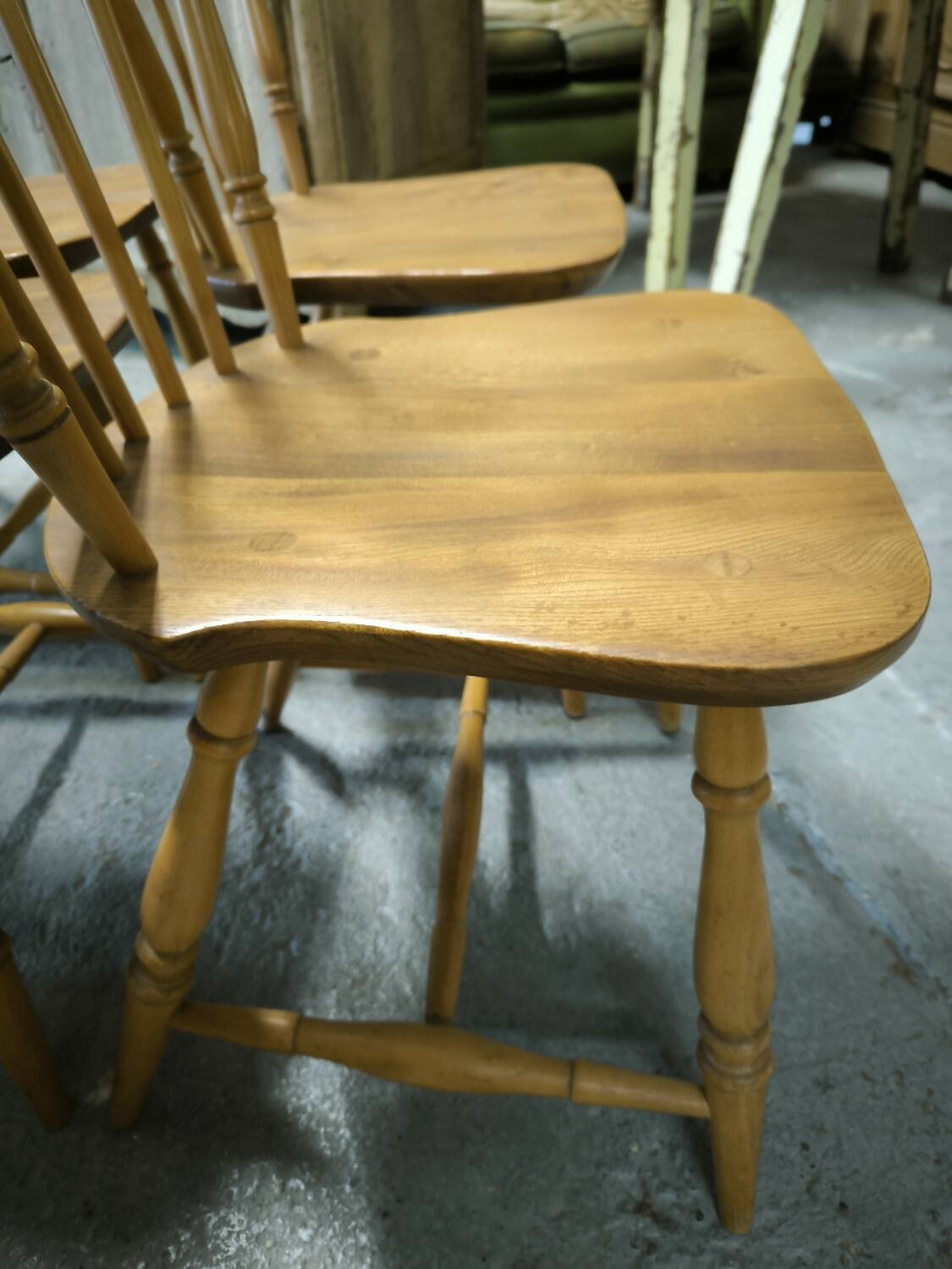 Set of 4 ERCOL chairs, Elm and Beech, 1960