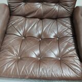 Sofa and 2 armchairs by Johan Bertil Ugggstrom 1970s chrome leather