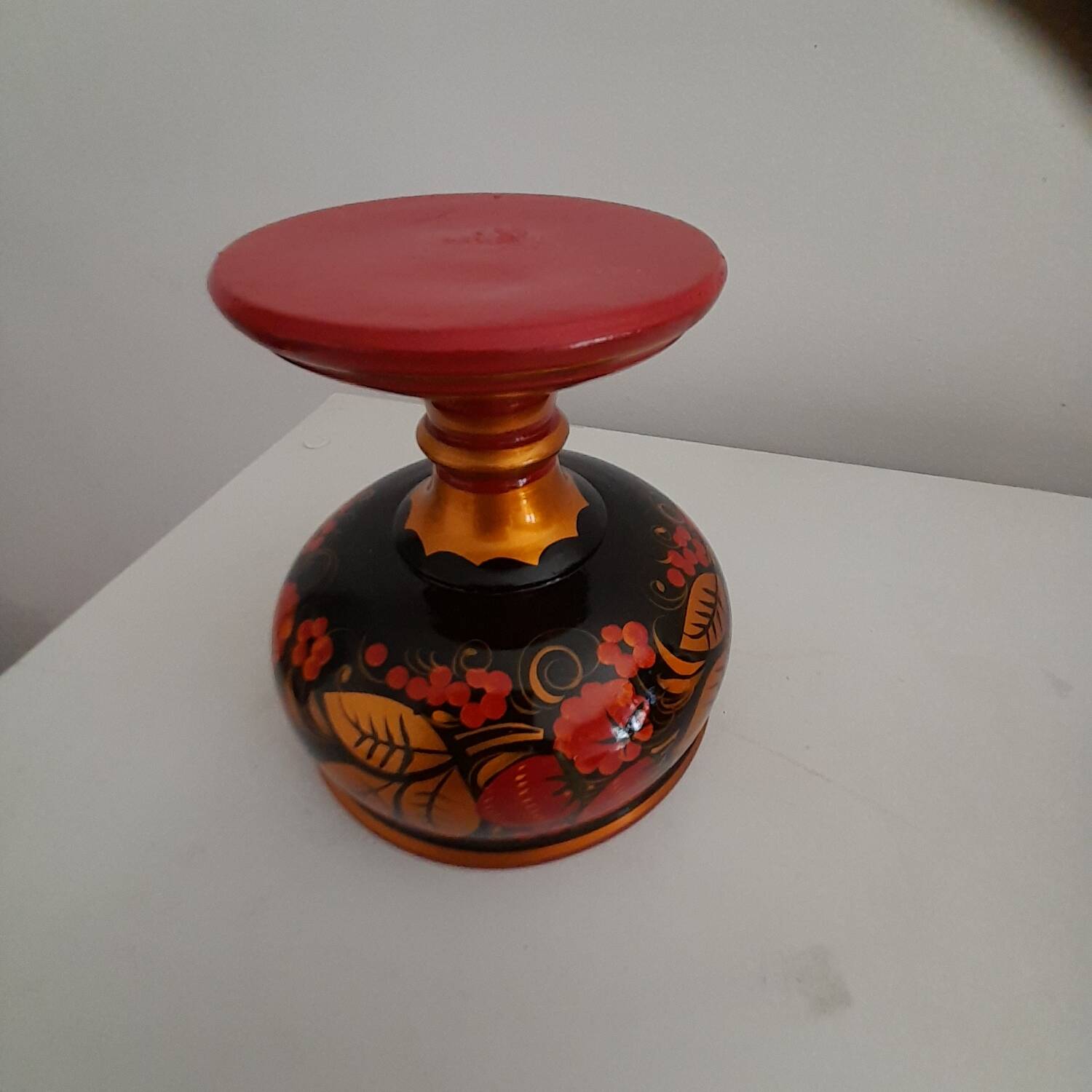 Large Russian khokhloma candy dish