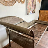 Handcrafted metal chaise longue