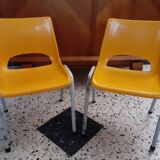 Pair of children's chairs year 70 R. Bontemps