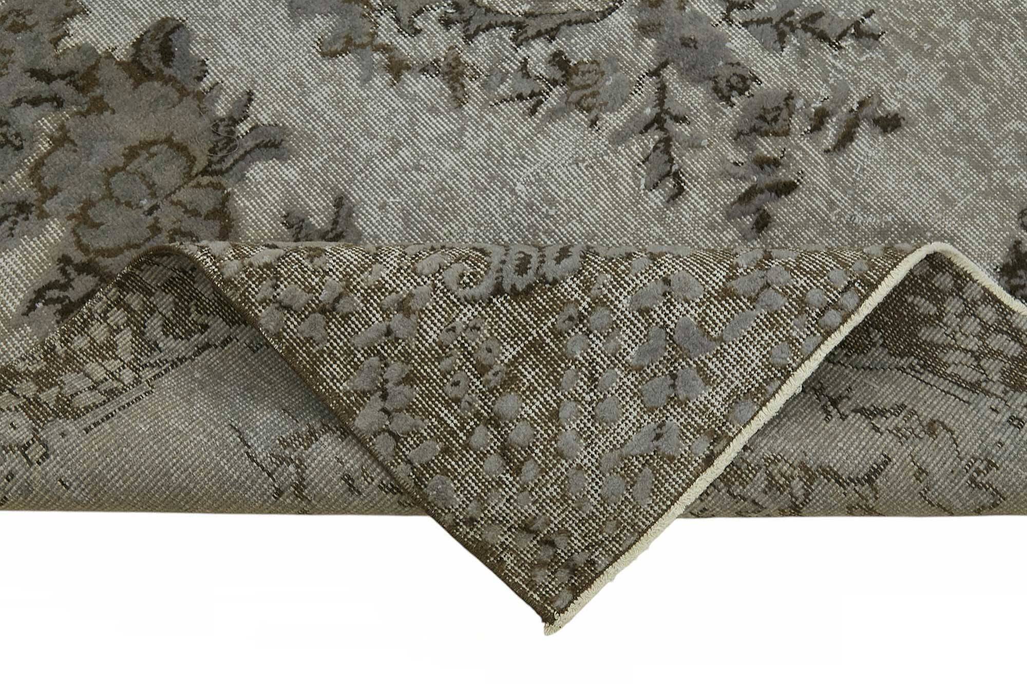 Overdyed Wool Vintage Handmade Carved Rug 164 cm x 267 cm
