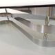 Vintage oval coffee table in smoked glass and chrome metal from the 1970s.