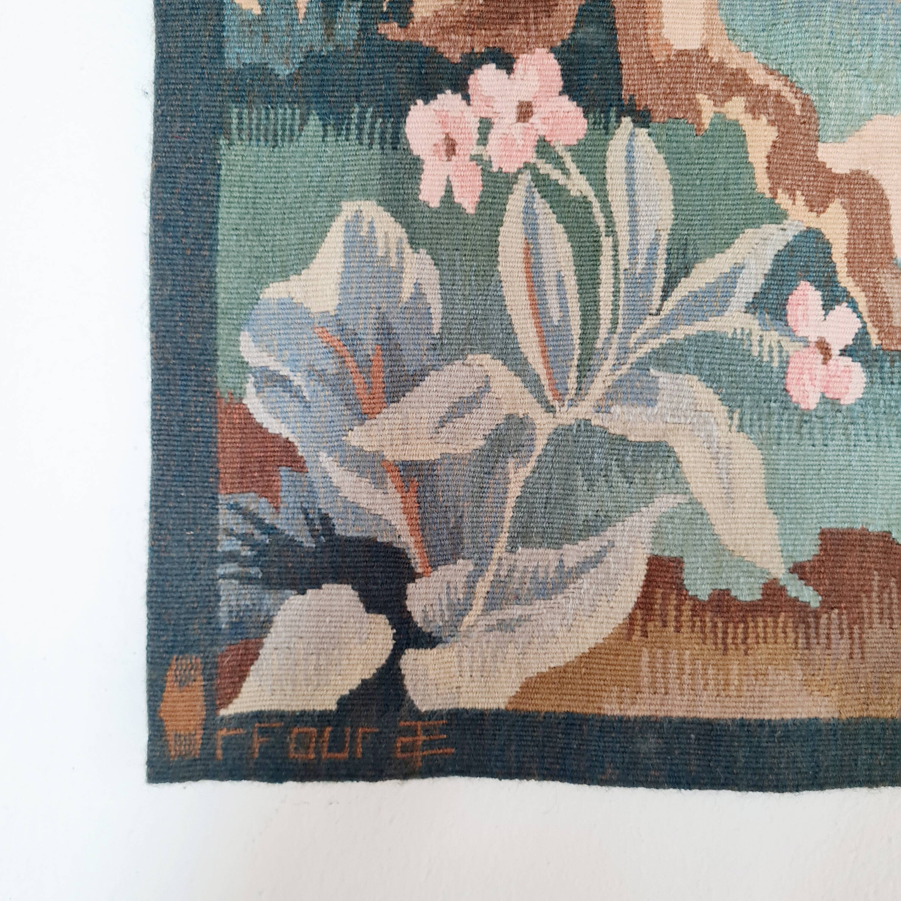 Tapisserie d’Aubusson signée Robert Four – paysage poétique XXe siècle