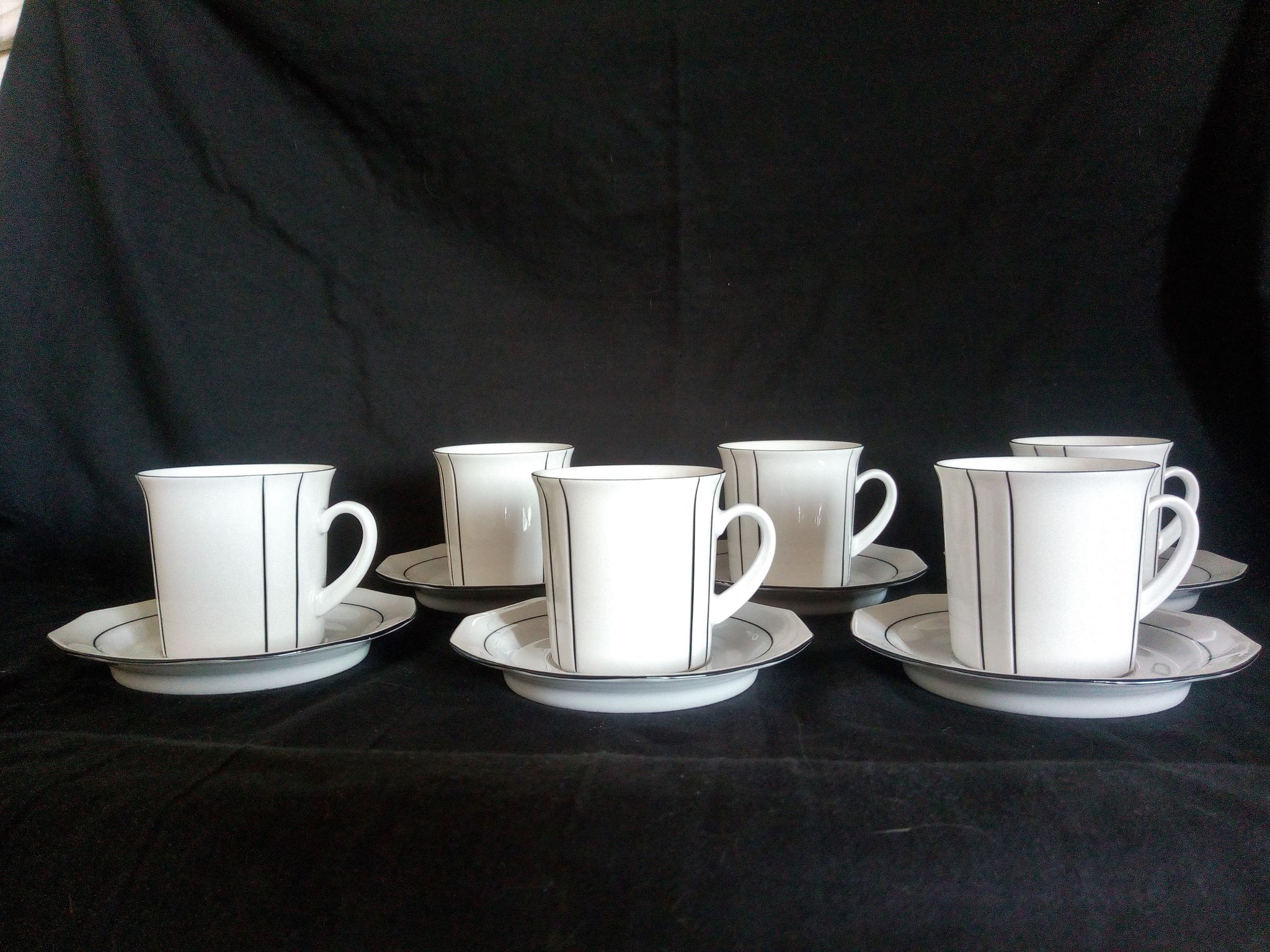 Art Deco coffee service for 6 people in porcelain Winterling Marktleuthen Bavaria (22 pieces)