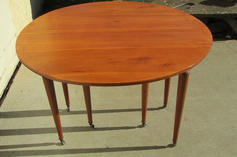 6-foot, felling, opening, cherry-tree round table