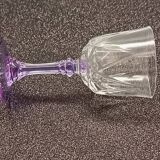 6 vintage purple stemmed liqueur glasses from France, Arques crystal