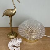Vintage diamond-point glass globe table lamp