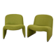 Giancarlo Piretti Alky Lounge Chairs in New Green Fabric, Set of 2
