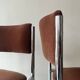 Pair of chrome and chestnut brown velvet chairs, 1970s design