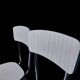Pair of vintage chairs in light Formica and chrome metal – 1960s
