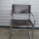 3 fauteuils Matteo Grassi en cuir marron et structure chromée vintage