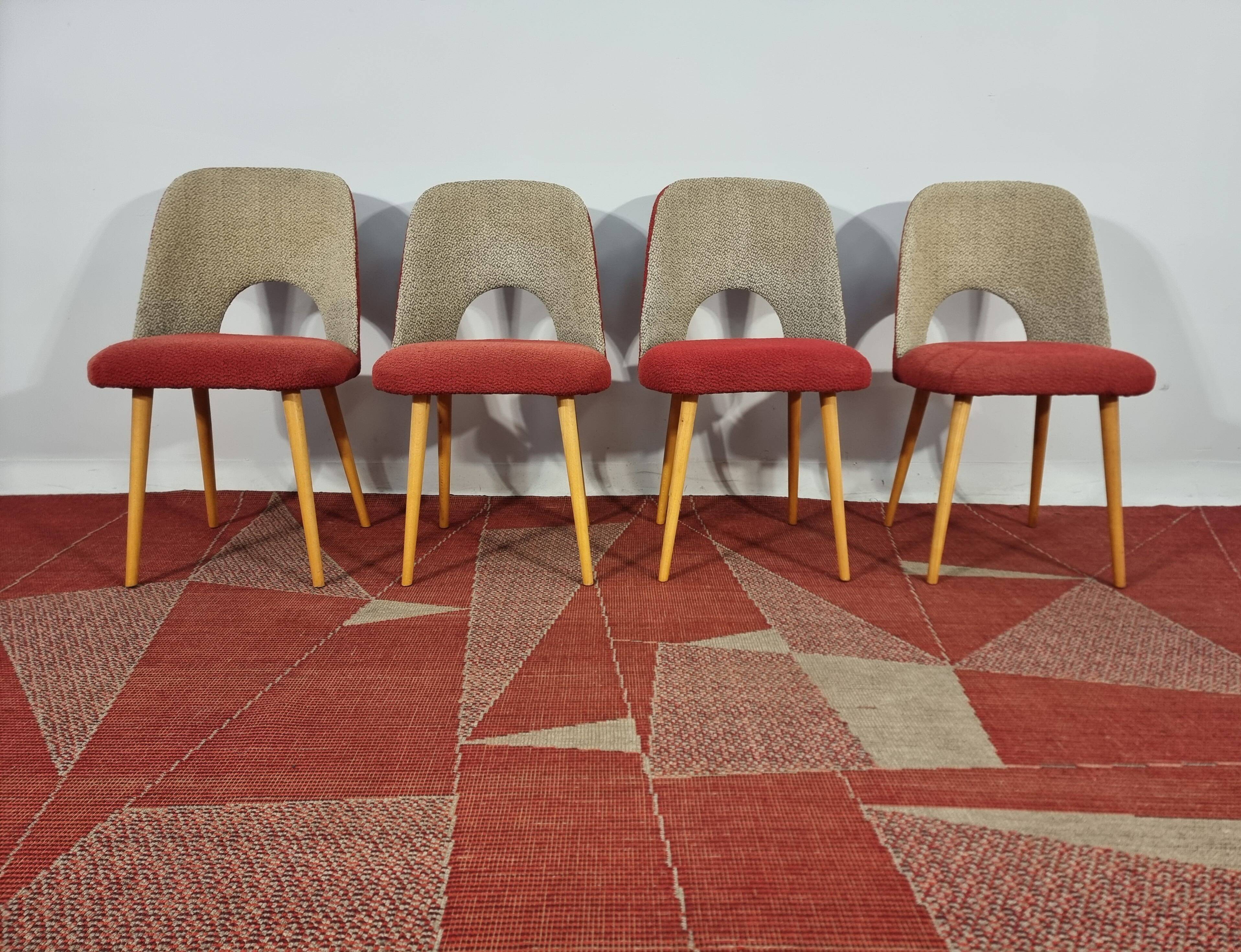 Dining Table and Chairs, 1960s, Set of 5