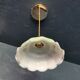 Lamp suspension vintage 70s opaline golden metal "La belle Verte"
