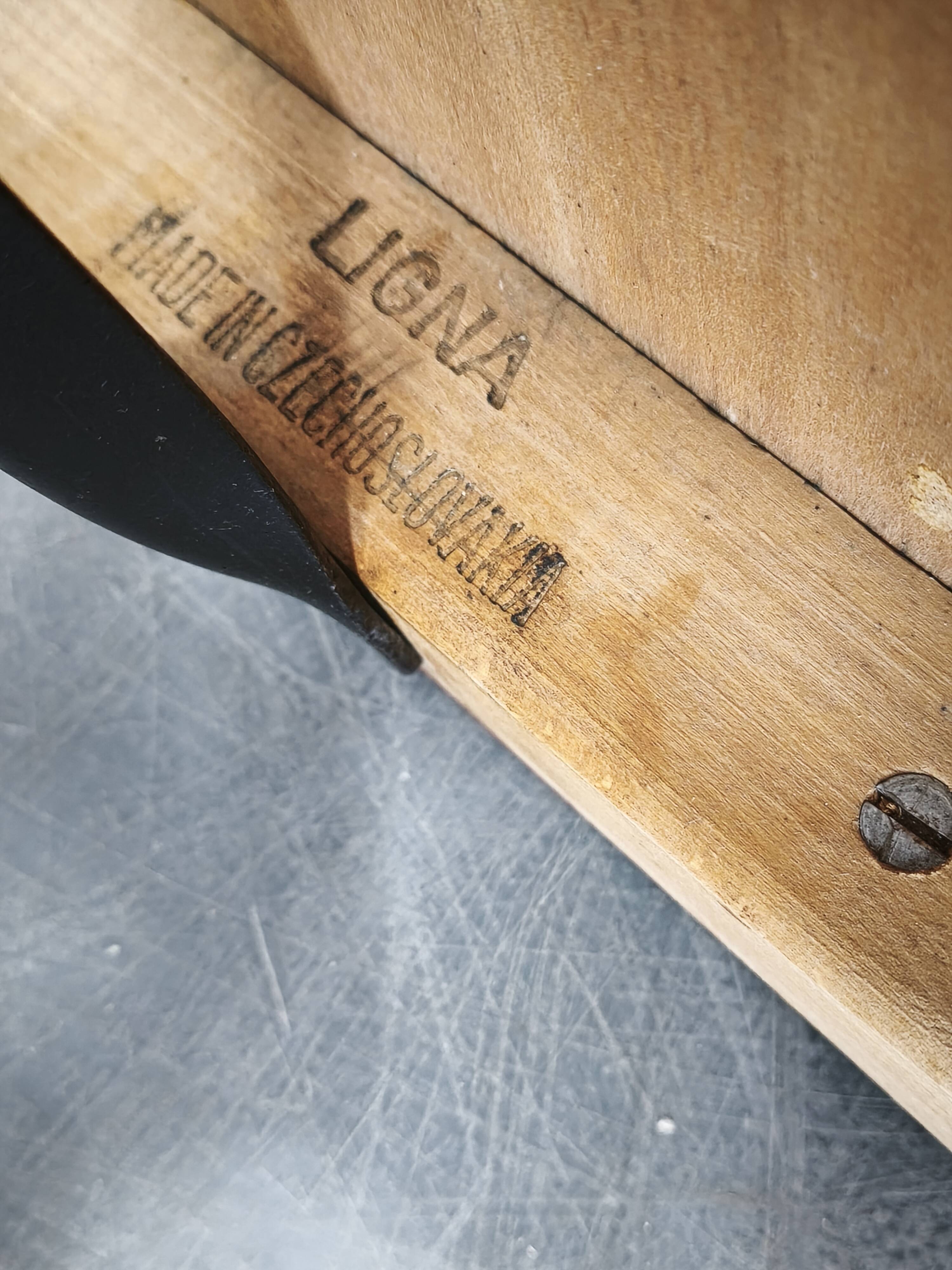 Ligna Adjustable Swivel Office Chair, Czechoslovakia, 1950s