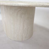 Italian Oval Travertine Coffee Table, 1984