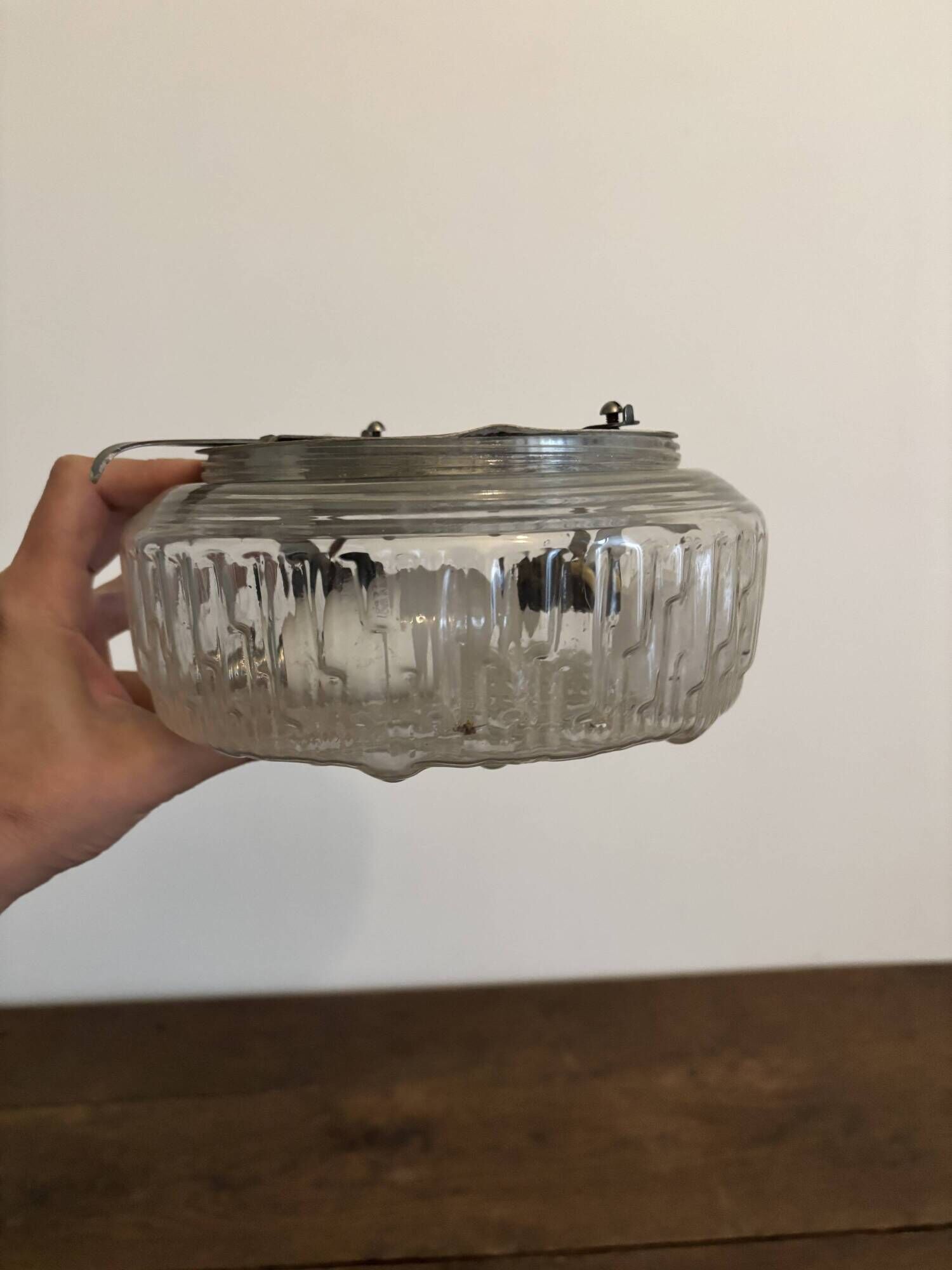 Vintage Italian glass relief ceiling light "Bubble" – 1970s style