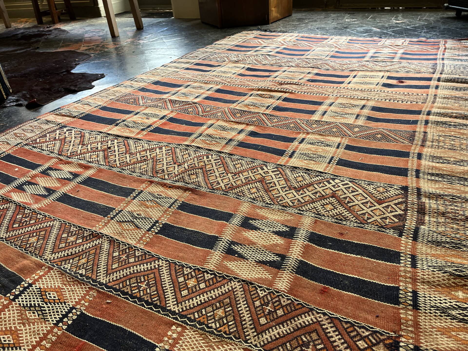 19th-century antique carpet