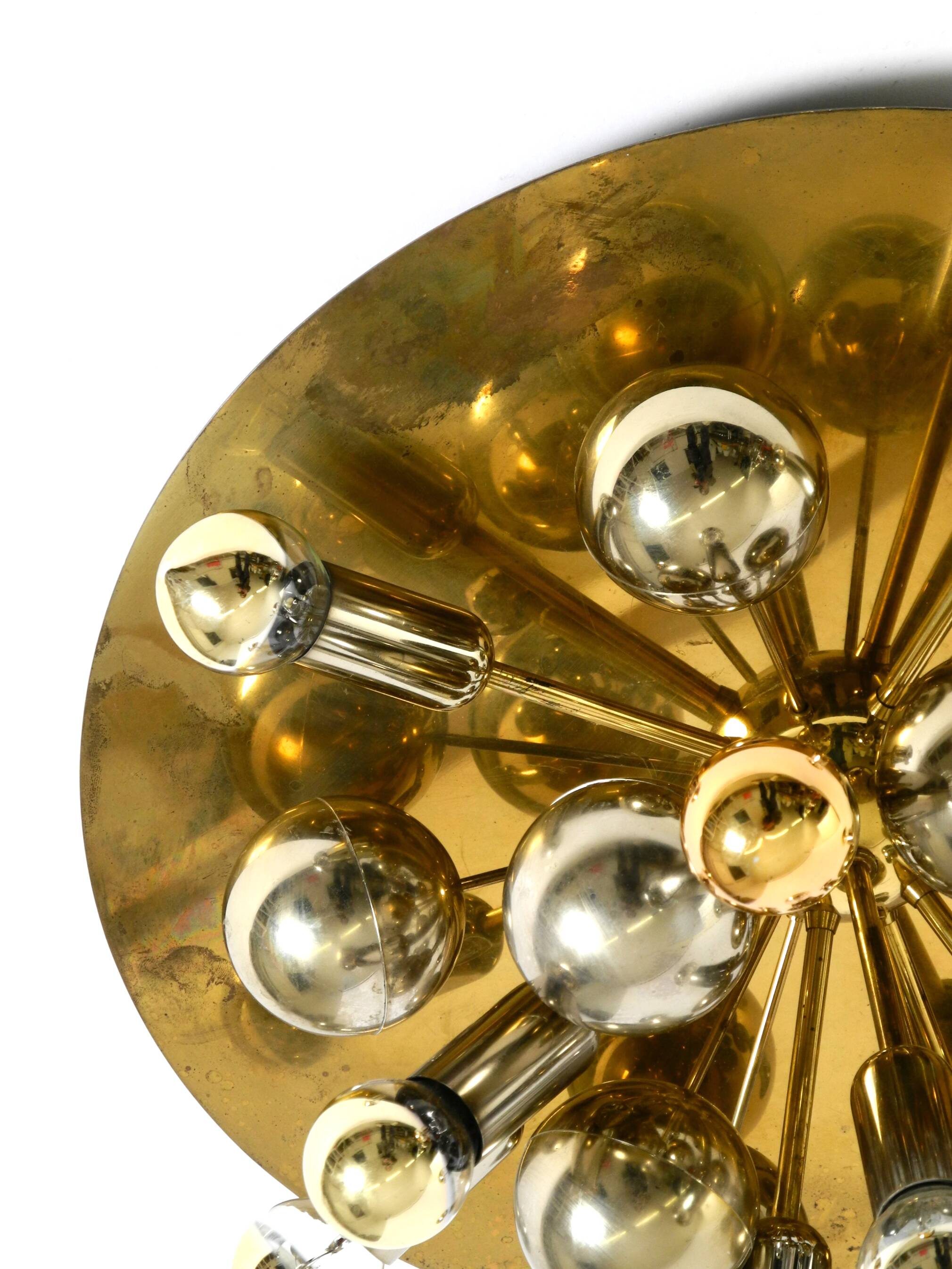 Plafonnier Space Age en laiton de style Cosack Sputnik, années 1970
