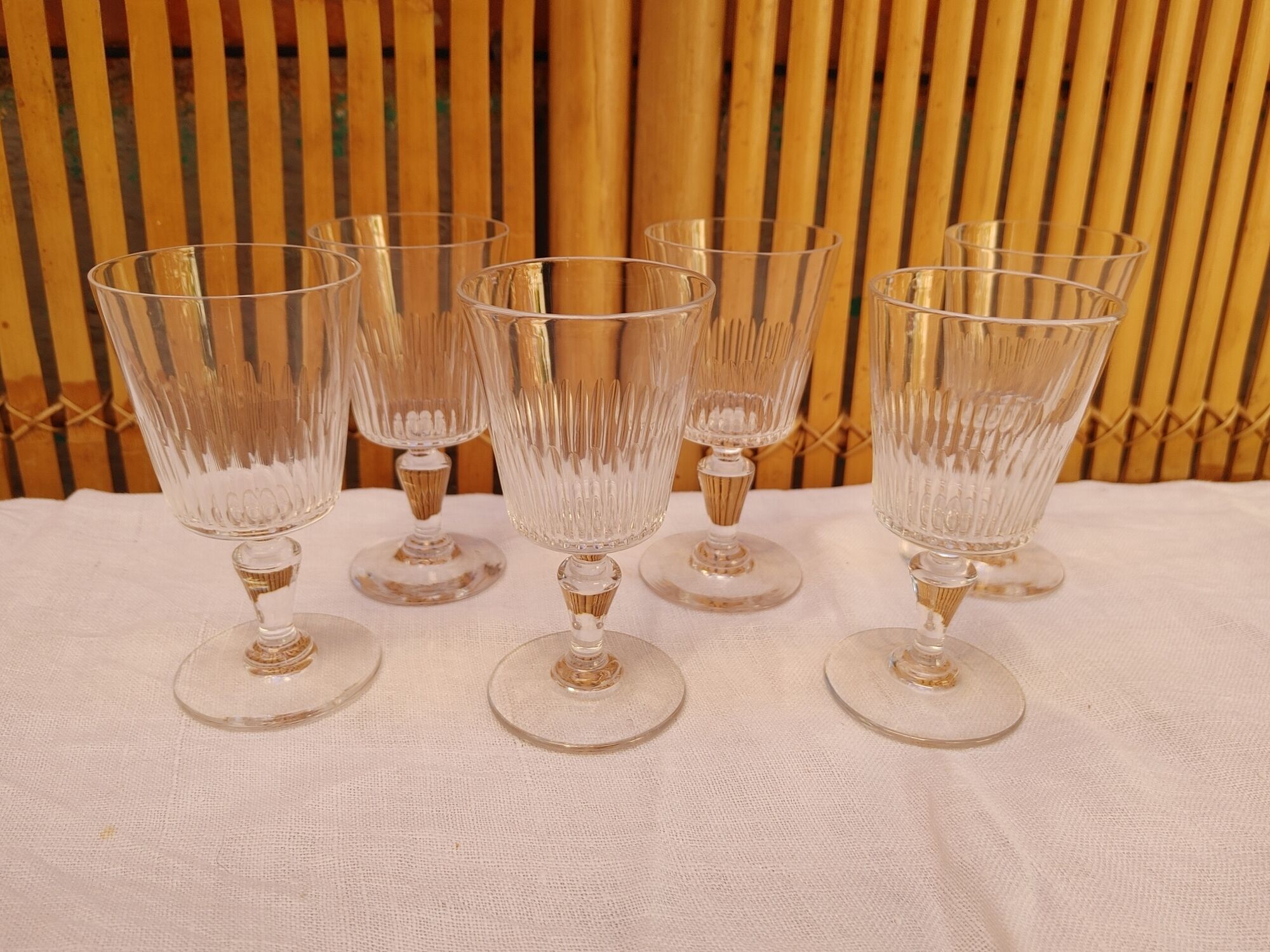Baccarat - 6 old cut crystal port glasses