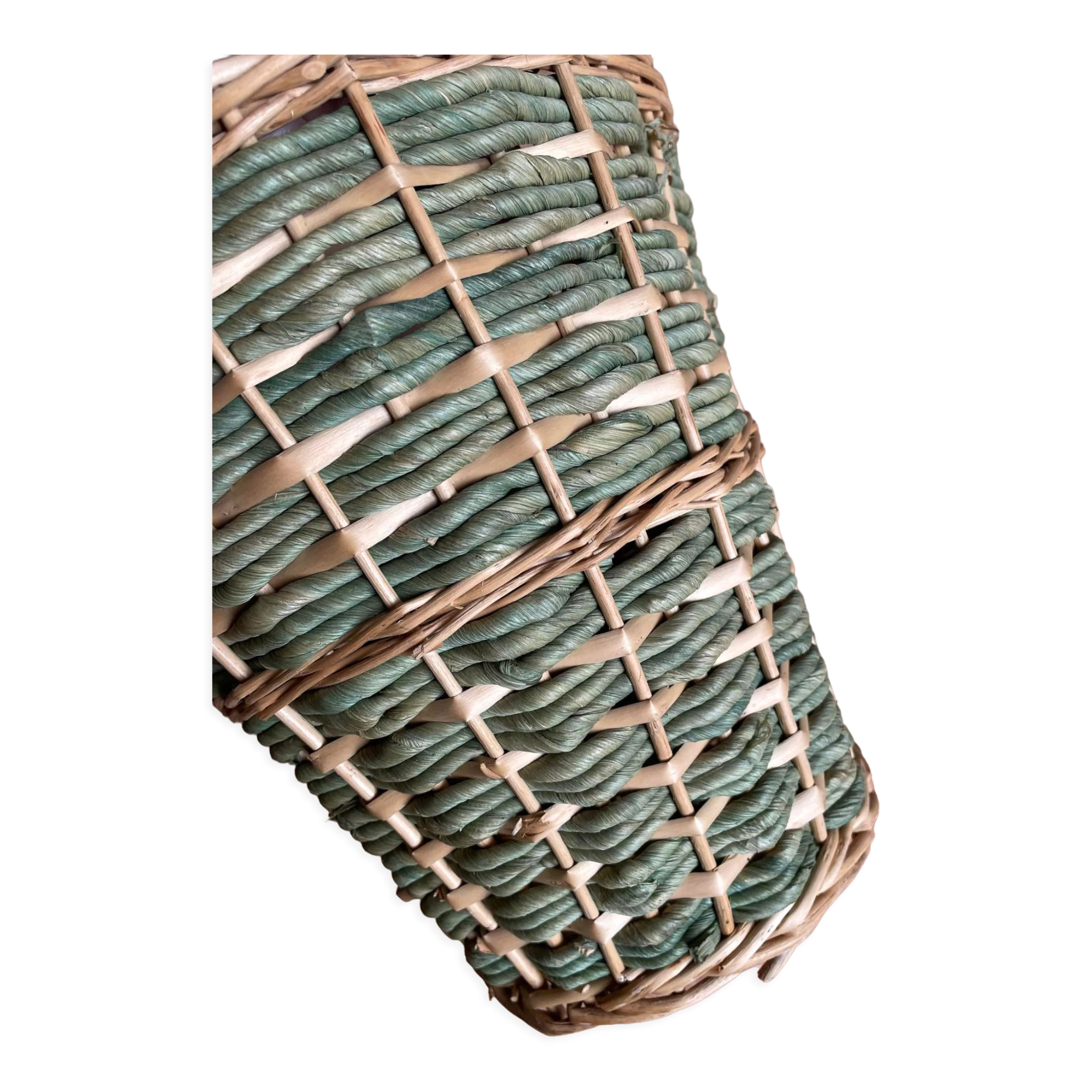 Green wicker basket
